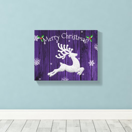 Paars Rustisch kerstreïndeercanvas afdrukken (Insitu (Houten vloer))