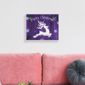 Paars Rustisch kerstreïndeercanvas afdrukken (Insitu (Woonkamer))