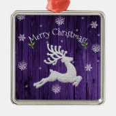 Paars Rustisch kerstrendierkeramisch Ornament (Voorkant)