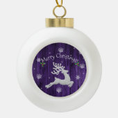 Paars Rustisch Ornament met kerstrenreningeffect (Voorkant)