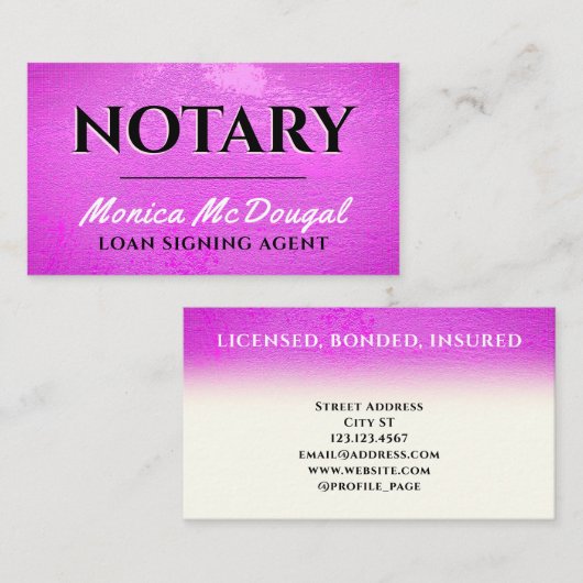 Paars ruw visitekaartje (Voorkant / Achterkant)