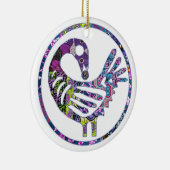 Paars Sankofa Bird Keramisch Ornament (Rechts)