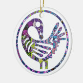 Paars Sankofa Bird Keramisch Ornament (Links)