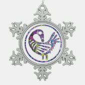 Paars Sankofa Bird Tin Sneeuwvlok Ornament (Voorkant)
