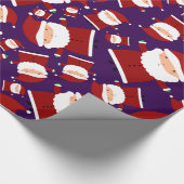 Paars santa-patroon cadeaupapier (Hoek)