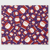 Paars santa-patroon cadeaupapier (Vlak)