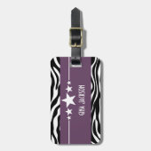 Paars Sassy Star-Bagagelabel Bagagelabel (Voorkant verticaal)