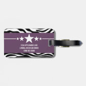Paars Sassy Star-Bagagelabel Bagagelabel (Achterkant horizontaal)