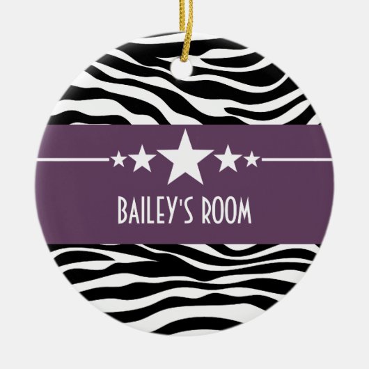 Paars Sassy Star-Ornament Keramisch Ornament (Voorkant)