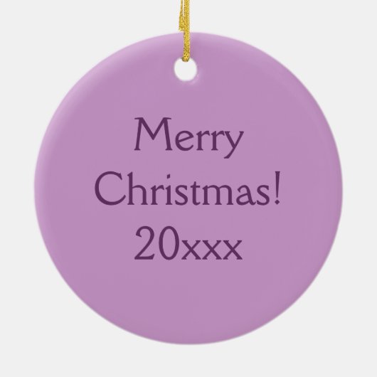 Paars Satin Heart Keramisch Ornament (Achterkant)