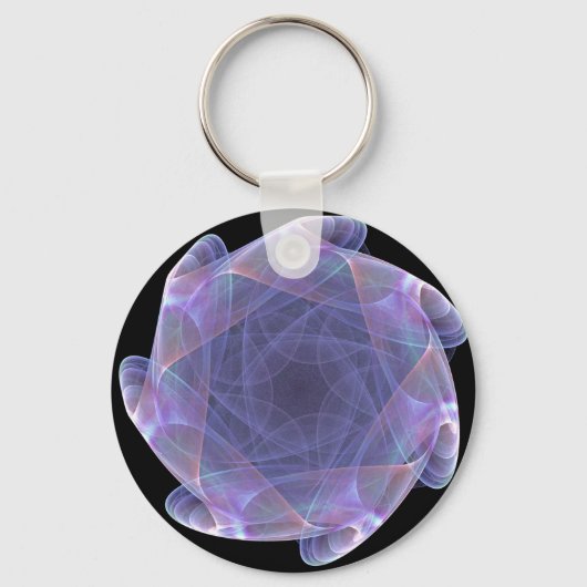 paars scallopaat fractal sleutelhanger (Voorkant)