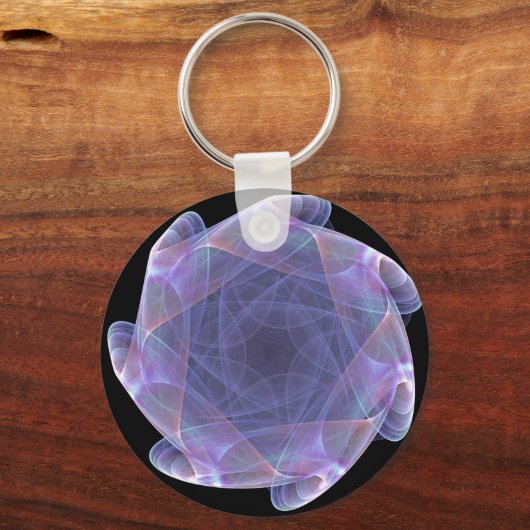 paars scallopaat fractal sleutelhanger (Voorkant)