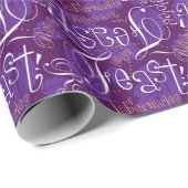 Paars Scatterletter Feast Paper Cadeaupapier (Rol Hoek)