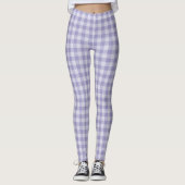 Paars Schaakbord Patroon Leggings (Voorkant)