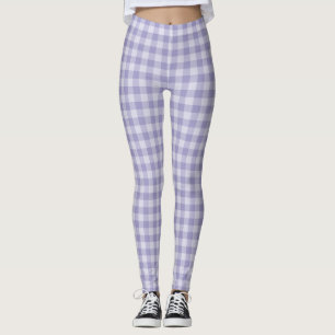 Paars Schaakbord Patroon Leggings