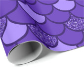 Paars schaalpatroon met glittereffect cadeaupapier (Rol Hoek)