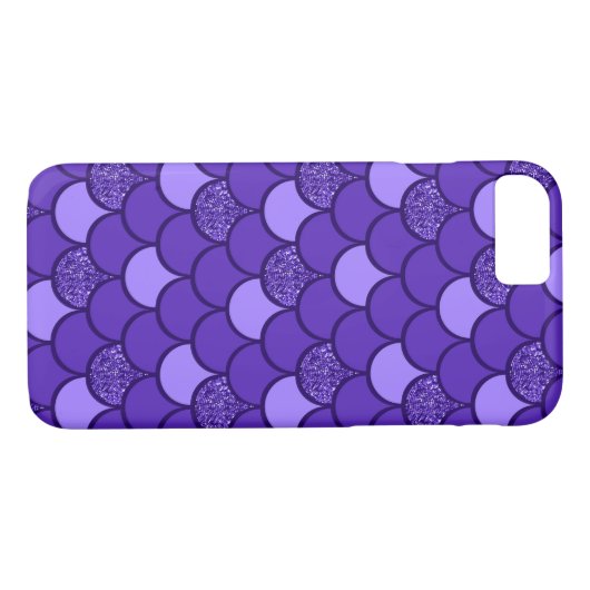Paars schaalpatroon met glittereffect Case-Mate iPhone case (Achterkant (Horizontaal))