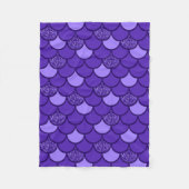 Paars schaalpatroon met glittereffect fleece deken (Voorkant)