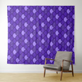 Paars schaalpatroon met glittereffect wandkleed (In Situ (horizontaal))
