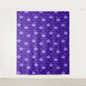 Paars schaalpatroon met glittereffect wandkleed (Voorkant)