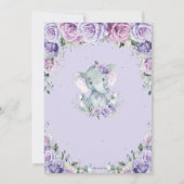 Paars Schattig Elephant Baby shower Kaart