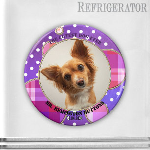 Paars Schattigee Pet Keepsake Custom Photo Magnet
