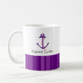 Paars scheepsanker voor de zeevaart koffiemok (Links)