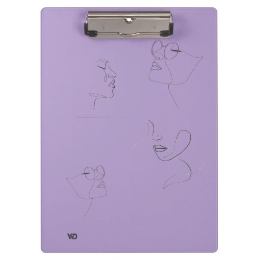 Paars schetsboek – esthetische harde kaft klembord (Voorkant)