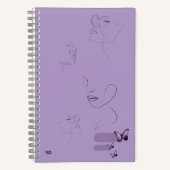 Paars schetsboek – esthetische harde kaft notitieboek (Voorkant)