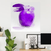 Paars schilderij Apple #2 - Poster (Thuiskantoor)