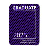 Paars schoolkleur foto afstudeeruitnodiging magneet (Verticaal)