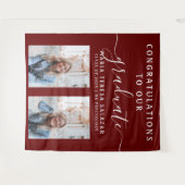 Paars Schrift Calligrafie Twee Foto Afstuderen Wandkleed (Voorkant (horizontaal))