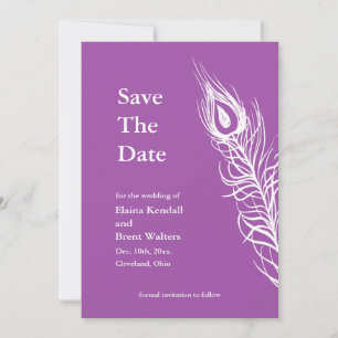 Paars Schud je staartoppervlakken met de datum Save The Date