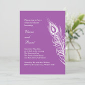 Paars Schud je staartveren repetitie Dinner Kaart (Staand voorkant)
