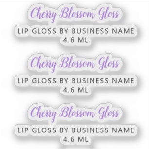 Paars script reinigen Lip Gloss Makeup Sticker