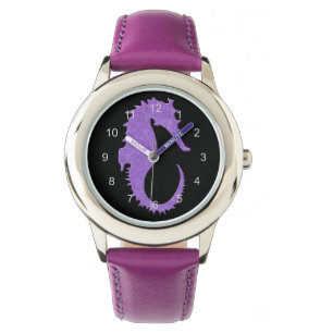 Paars Seahorse Horloge
