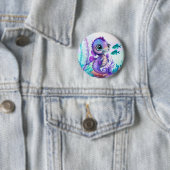 Paars Seahorse Ronde Button 5,7 Cm (In situ)