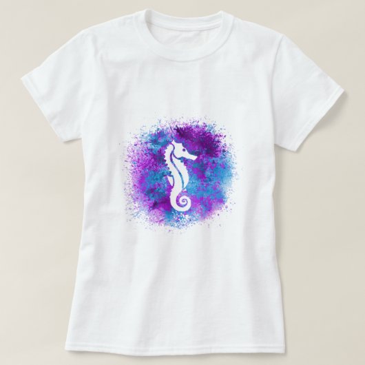 Paars Seahorse T-shirt (Design voorkant)