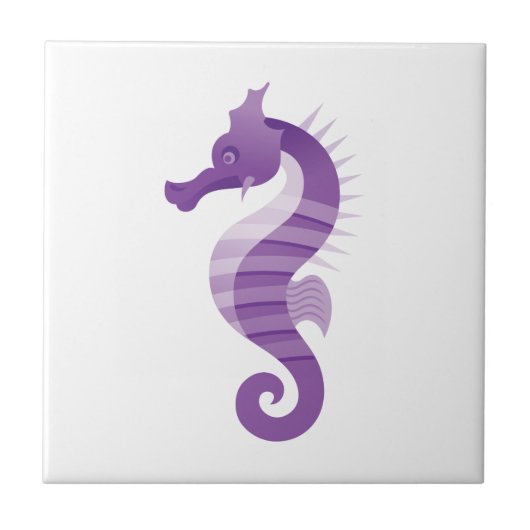 Paars Seahorse Tegeltje (Voorkant)