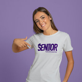 Paars SENIOR met Afstudeerkap T-shirt
