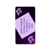 Paars Sering Bloempatroon Retouradreslabel Etiket (Voorkant)