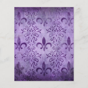 Paars Shabby Fleur de lis Scrapbook Paper