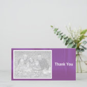 Paars Shadowed Bedankkaart (Staand voorkant)