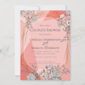 PAAR'S SHOWER Koraal Bloemen Geometrisch Goud Lijs Kaart (Voorkant)