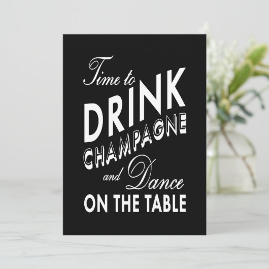 Paar's Shower - Tijd om Champagne te Drinken Kaart (Staand voorkant)