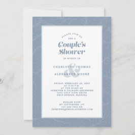 Paar's Shower Wedding Dusty Blue Modern Casual Kaart