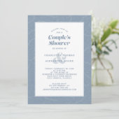 Paar's Shower Wedding Dusty Blue Modern Casual Kaart (Staand voorkant)