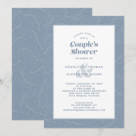 Paar's Shower Wedding Dusty Blue Modern Casual Kaart