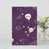 Paars silhouet briefpapier (Staand voorkant)