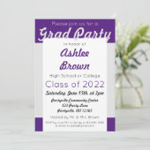 Paars Silver Afstudeerder Partij Vet Afstuderen Kaart (Staand voorkant)